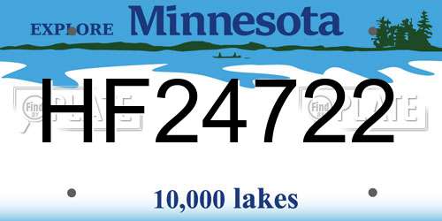 HF24722 Minnesota License Plate