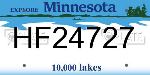 HF24727 Minnesota License Plate