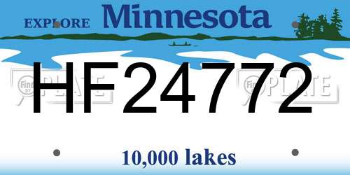 HF24772 Minnesota License Plate