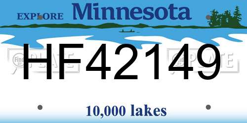 HF42149 Minnesota License Plate