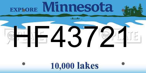 HF43721 Minnesota License Plate