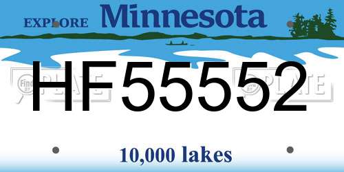 HF55552 Minnesota License Plate