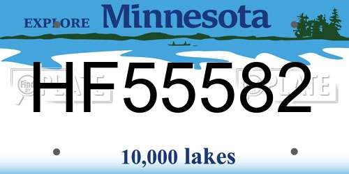 HF55582 Minnesota License Plate