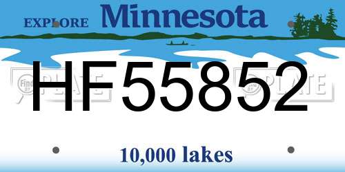 HF55852 Minnesota License Plate