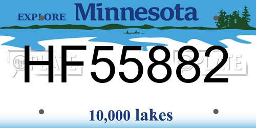HF55882 Minnesota License Plate