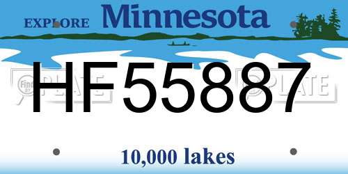 HF55887 Minnesota License Plate