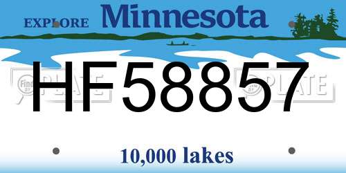 HF58857 Minnesota License Plate