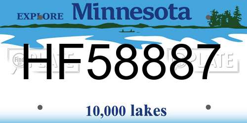 HF58887 Minnesota License Plate