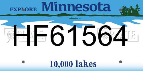 HF61564 Minnesota License Plate