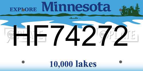 HF74272 Minnesota License Plate