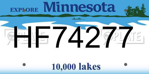 HF74277 Minnesota License Plate