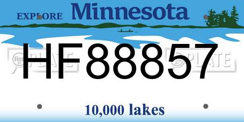 HF88857 Minnesota License Plate