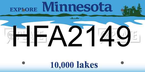 HFA2149 Minnesota License Plate