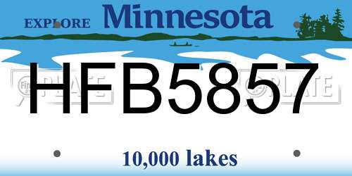 HFB5857 Minnesota License Plate