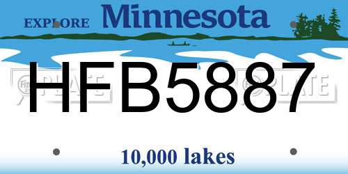 HFB5887 Minnesota License Plate