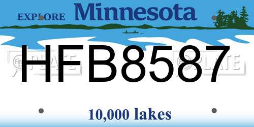 HFB8587 Minnesota License Plate