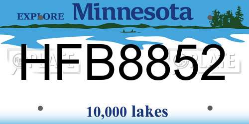 HFB8852 Minnesota License Plate