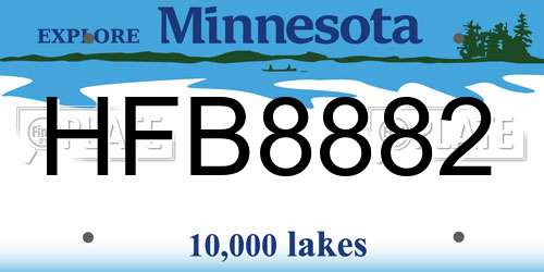 HFB8882 Minnesota License Plate