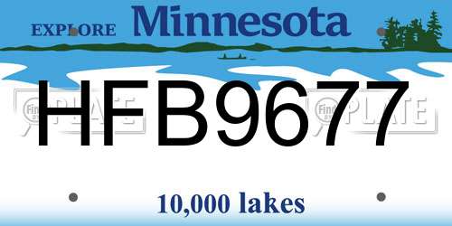 HFB9677 Minnesota License Plate