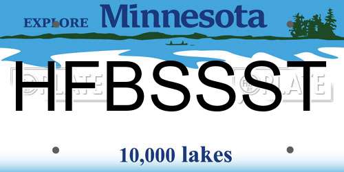 HFBSSST Minnesota License Plate
