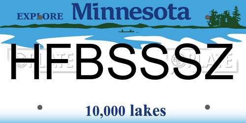 HFBSSSZ Minnesota License Plate