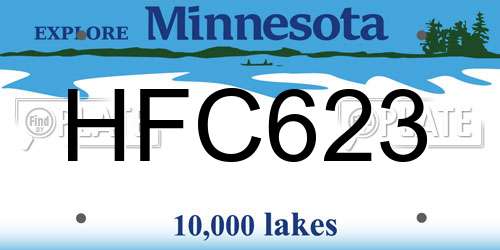 HFC623 Minnesota License Plate