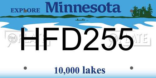 HFD255 Minnesota License Plate