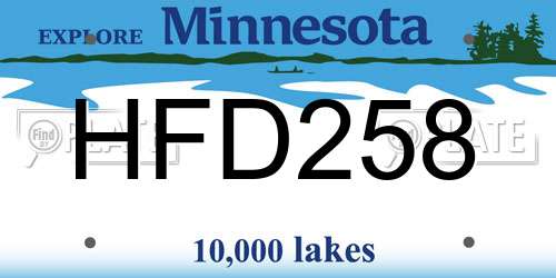 HFD258 Minnesota License Plate