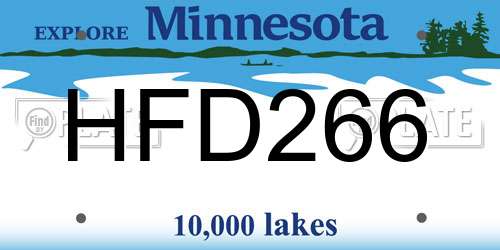 HFD266 Minnesota License Plate