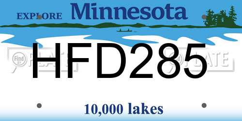 HFD285 Minnesota License Plate