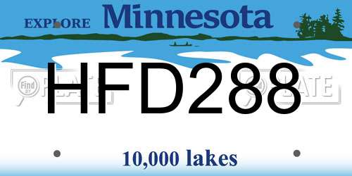 HFD288 Minnesota License Plate