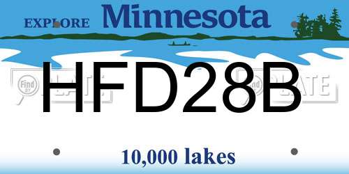 HFD28B Minnesota License Plate