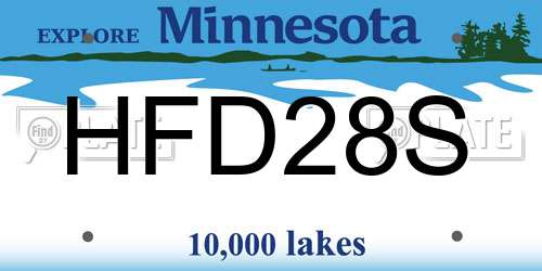 HFD28S Minnesota License Plate