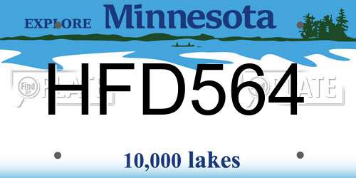HFD564 Minnesota License Plate