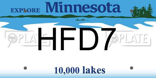HFD7 Minnesota License Plate