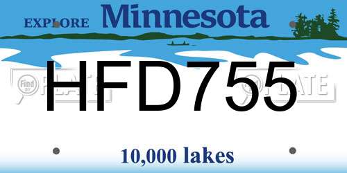 HFD755 Minnesota License Plate