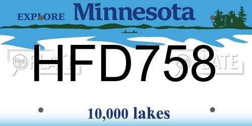 HFD758 Minnesota License Plate