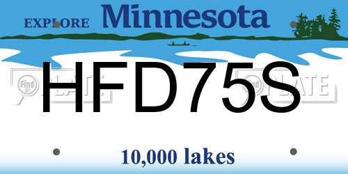 HFD75S Minnesota License Plate