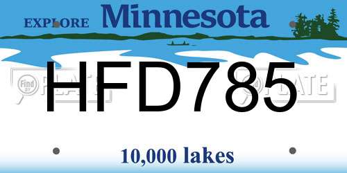 HFD785 Minnesota License Plate