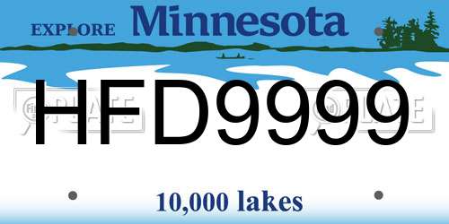 HFD9999 Minnesota License Plate