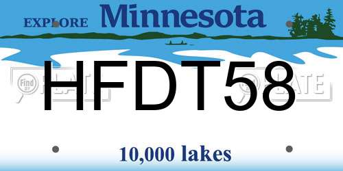 HFDT58 Minnesota License Plate