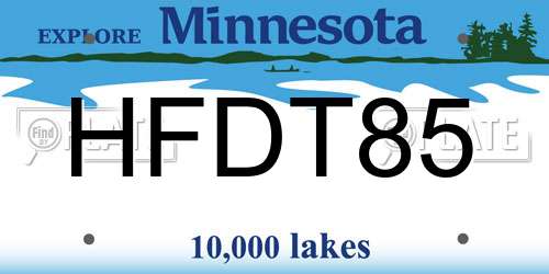 HFDT85 Minnesota License Plate