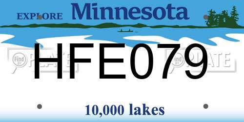 HFE079 Minnesota License Plate