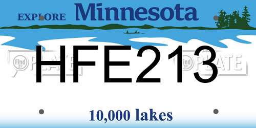 HFE213 Minnesota License Plate