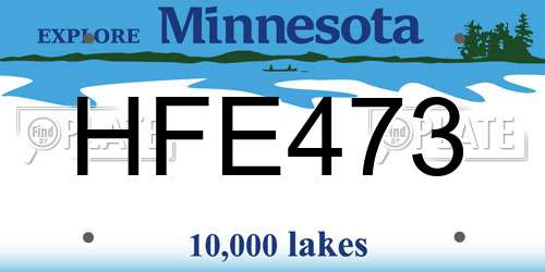 HFE473 Minnesota License Plate