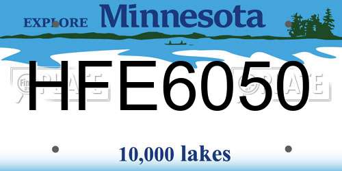 HFE6050 Minnesota License Plate