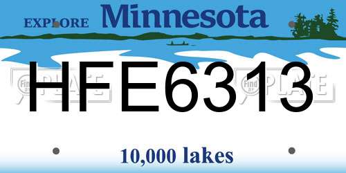 HFE6313 Minnesota License Plate