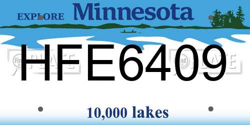 HFE6409 Minnesota License Plate
