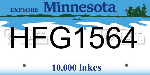HFG1564 Minnesota License Plate