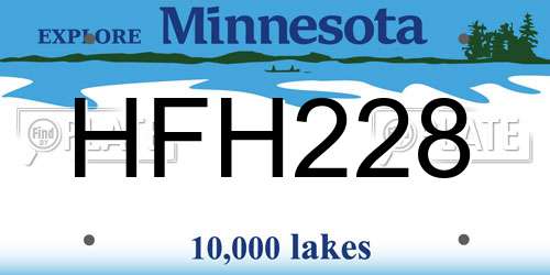HFH228 Minnesota License Plate